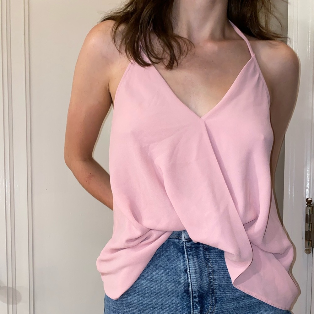 Boutique Blush Halter Blouse w/ Adjustable Straps